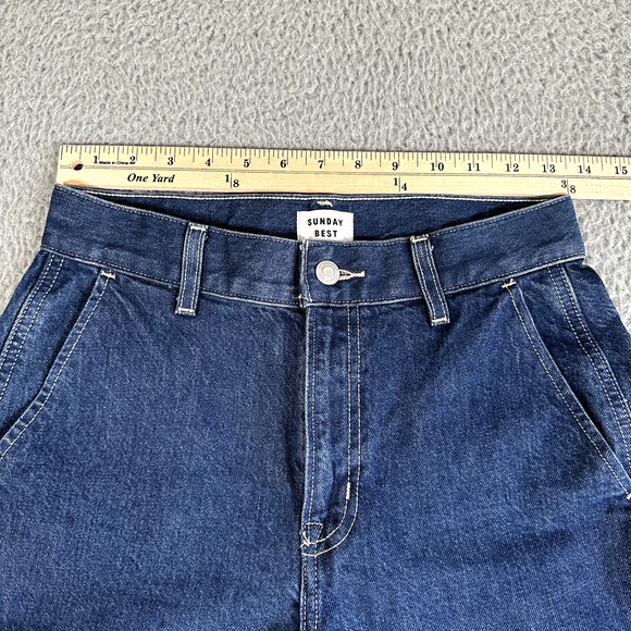 Aritzia Sunday Best Jeans Women's 0 Blue Wide Leg Baggy Cargo Y2K Style - Picture 5 of 13